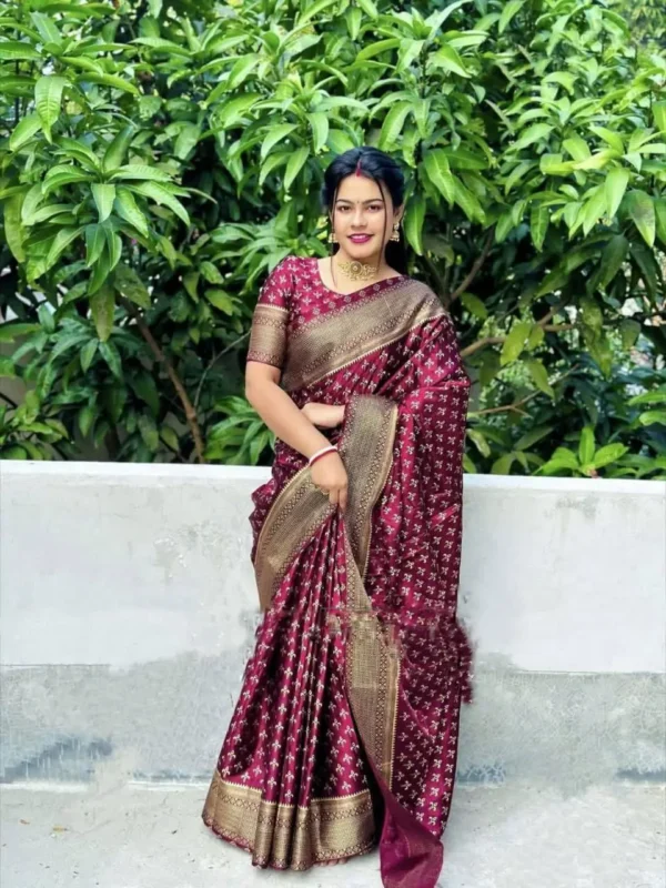প্রিমিয়াম জাপানি সিল্ক স্কিন পিন্ট শাড়ি
